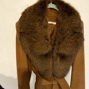 Isaac Mizrahi VINTAGE full length cashmere and fox fur!